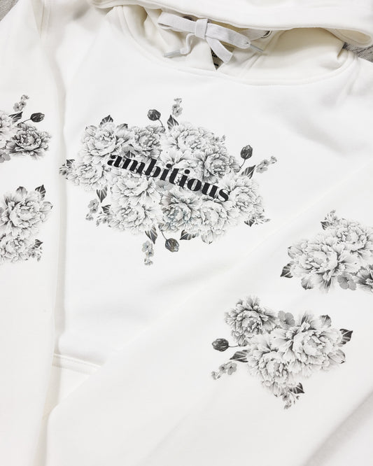 White Ambitious Bloom Hoodie